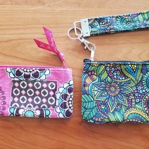 Brand new never used two clutch wallet or ID holder Vera Bradley is pink